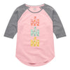 Stacked IH Logos Floral Fill Girls Raglan