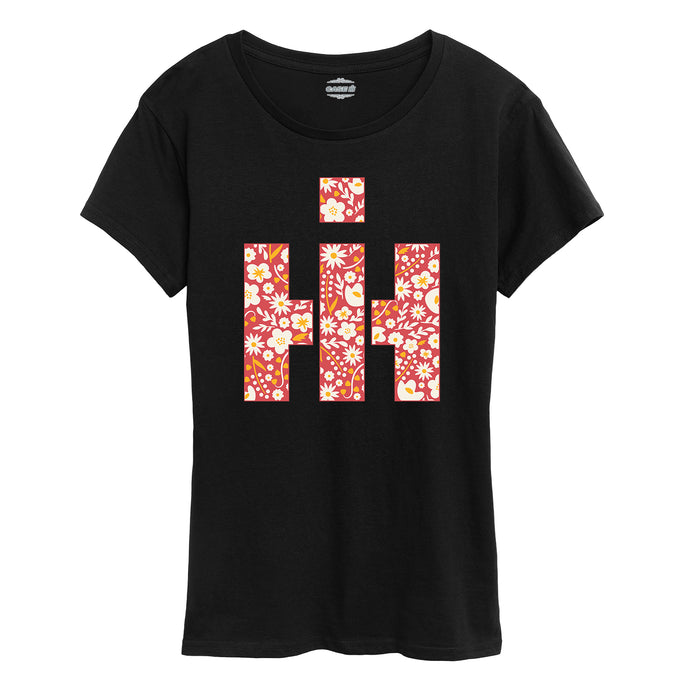 IH Floral Fill Logo Womens Short Sleeve Classic Fit Tee