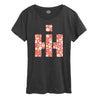 IH Floral Fill Logo Womens Short Sleeve Classic Fit Tee