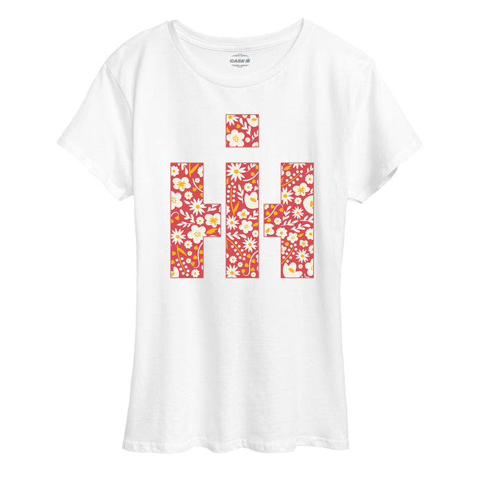 IH Floral Fill Logo Womens Short Sleeve Classic Fit Tee
