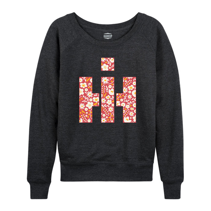 IH Floral Fill Logo Womens French Terry Pullover