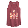 IH Floral Fill Logo Womens Racerback Tank