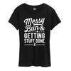 Messy Bun Getting Stuff Done Womens Short Sleeve Classic Fit Tee