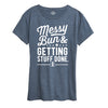 Messy Bun Getting Stuff Done Womens Short Sleeve Classic Fit Tee