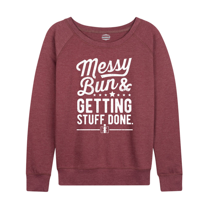 Messy Bun Getting Stuff Done Womens French Terry Pullover