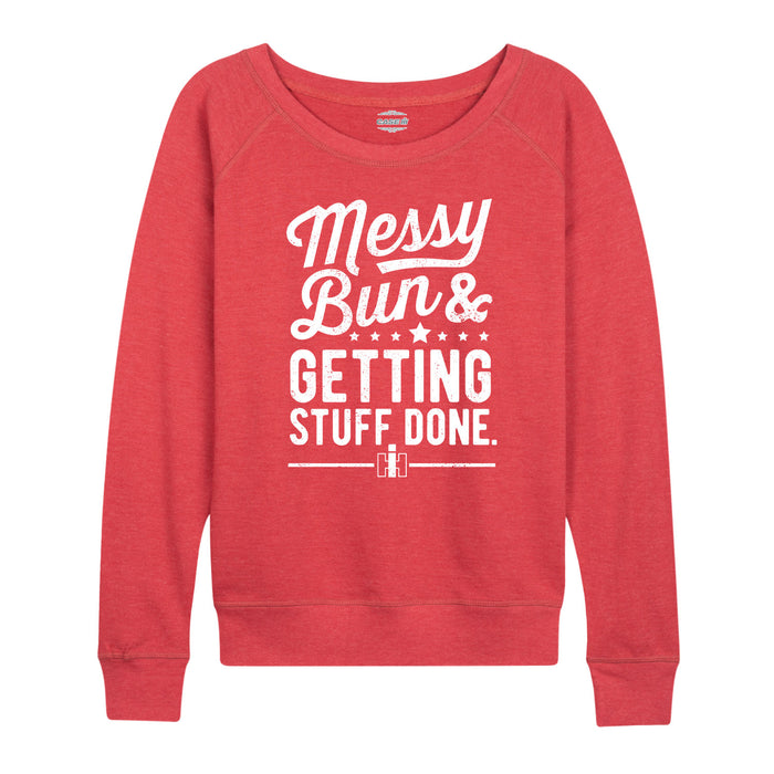 Messy Bun Getting Stuff Done Womens French Terry Pullover