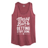 Messy Bun Getting Stuff Done Womens Racerback Tank