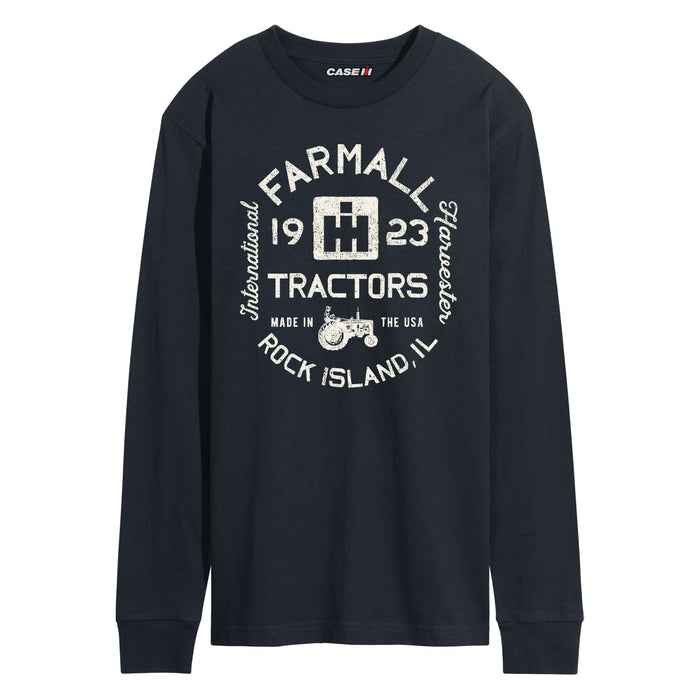 Farmall Tractors Label Mens Long Sleeve Tee