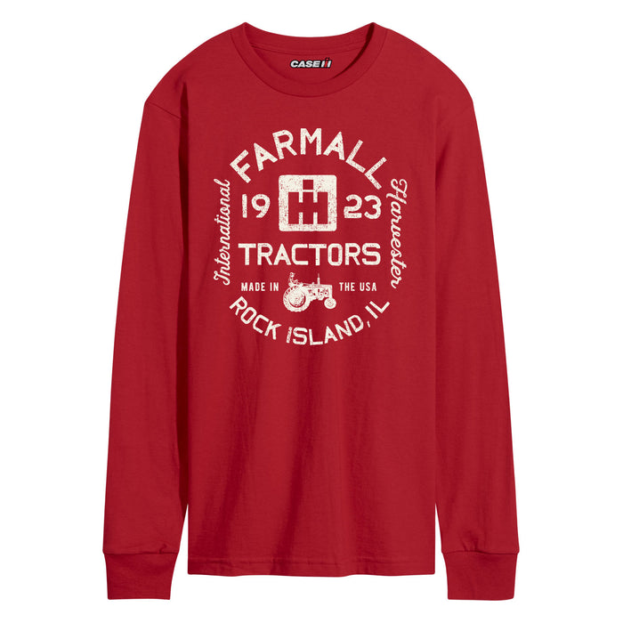 Farmall Tractors Label Mens Long Sleeve Tee