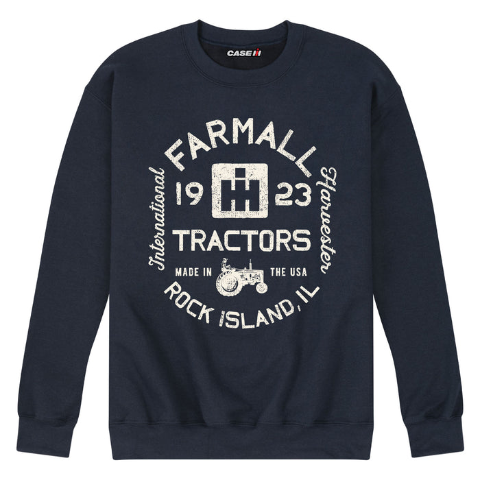 Farmall Tractors Label Mens Crew Fleece