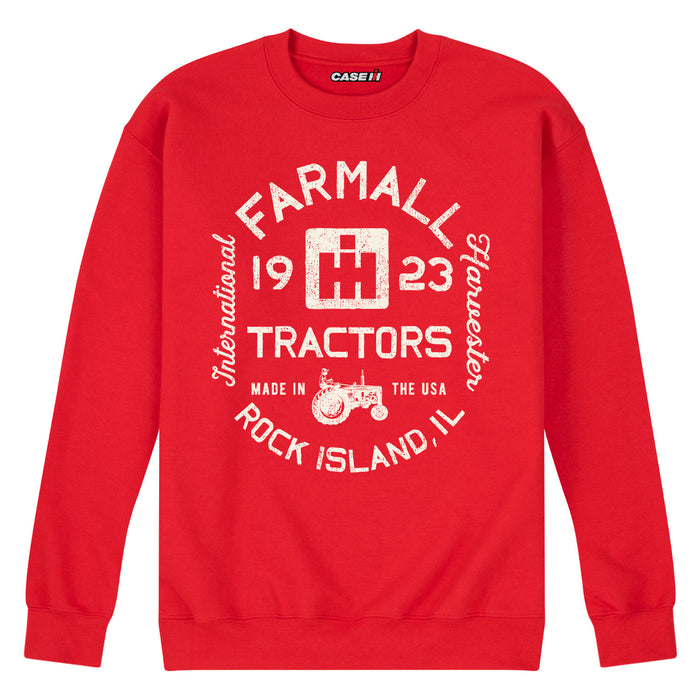 Farmall Tractors Label Mens Crew Fleece