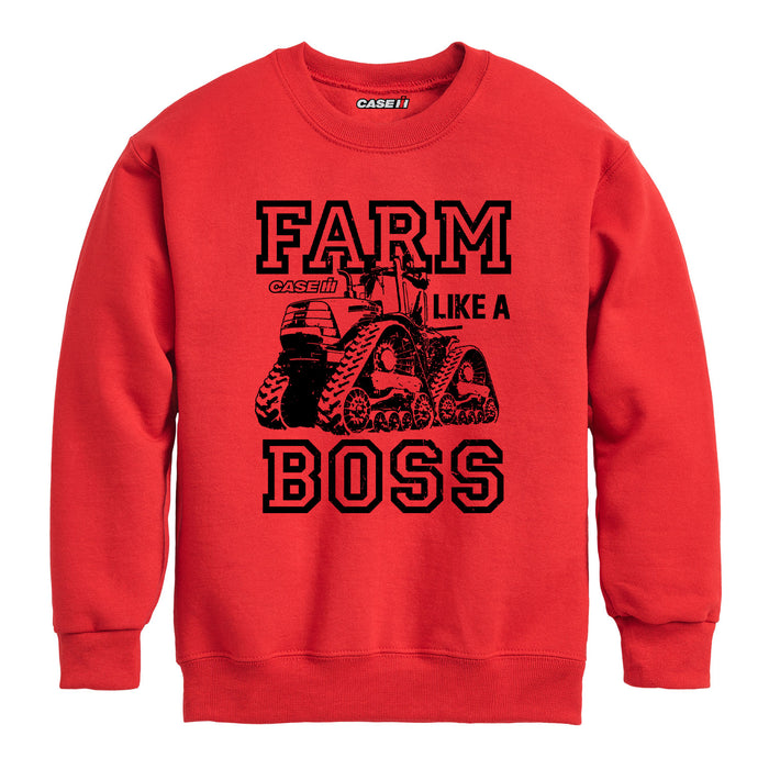 Farm Like A Boss Boys Crew Fleece