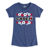 Case IH Logo Floral Girls Fitted Short Sleeve Tee