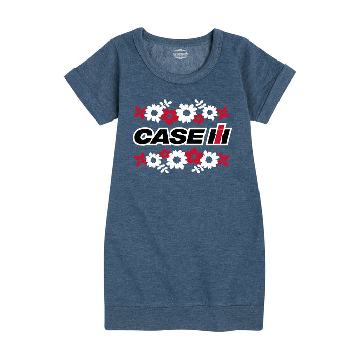 Case IH Logo Floral Girls Fleece Dress