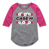 Case IH Logo Floral Girls Raglan