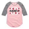 Case IH Logo Floral Girls Raglan