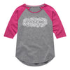 Case IH Logo Flowers Girls Raglan