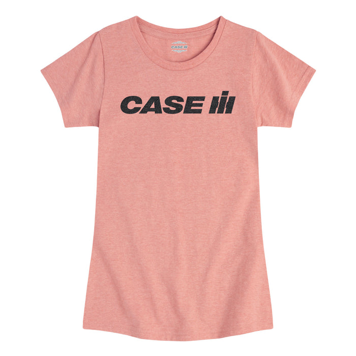 Case IH Logo Sparkle Girls Fitted Short Sleeve Tee