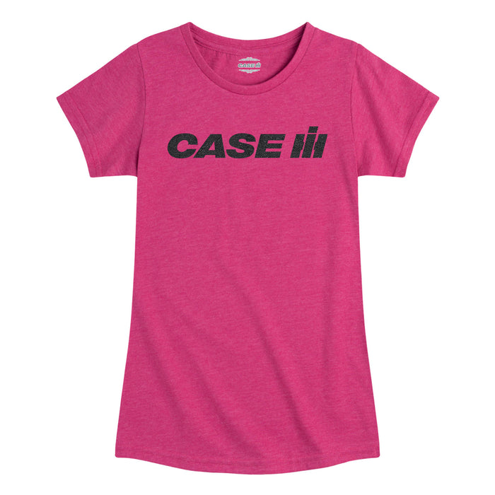 Case IH Logo Sparkle Girls Fitted Short Sleeve Tee