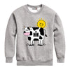 IH Cow Print Kids Crew Fleece