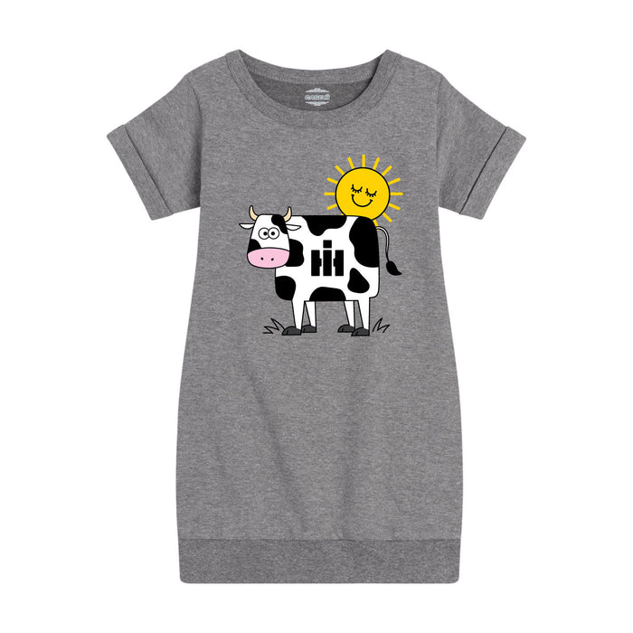 IH Cow Print Kids Fleece Dress