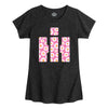 Pink Daisies IH Logo Girls Fitted Short Sleeve Tee