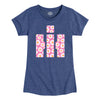 Pink Daisies IH Logo Girls Fitted Short Sleeve Tee