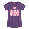 Pink Daisies IH Logo Girls Fitted Short Sleeve Tee