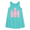 Pink Daisies IH Logo Girls Aline Dress