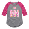 Pink Daisies IH Logo Girls Raglan