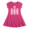 Pink Daisies IH Logo Girls Fit and Flare Cap Sleeve Dress