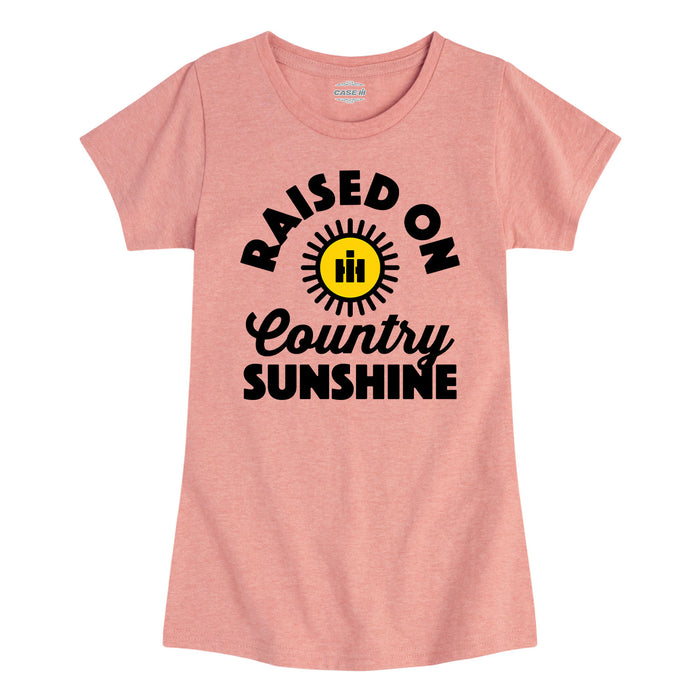 Raised On Country Sunshine Girls Fitted Short Sleeve Tee