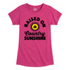 Raised On Country Sunshine Girls Fitted Short Sleeve Tee