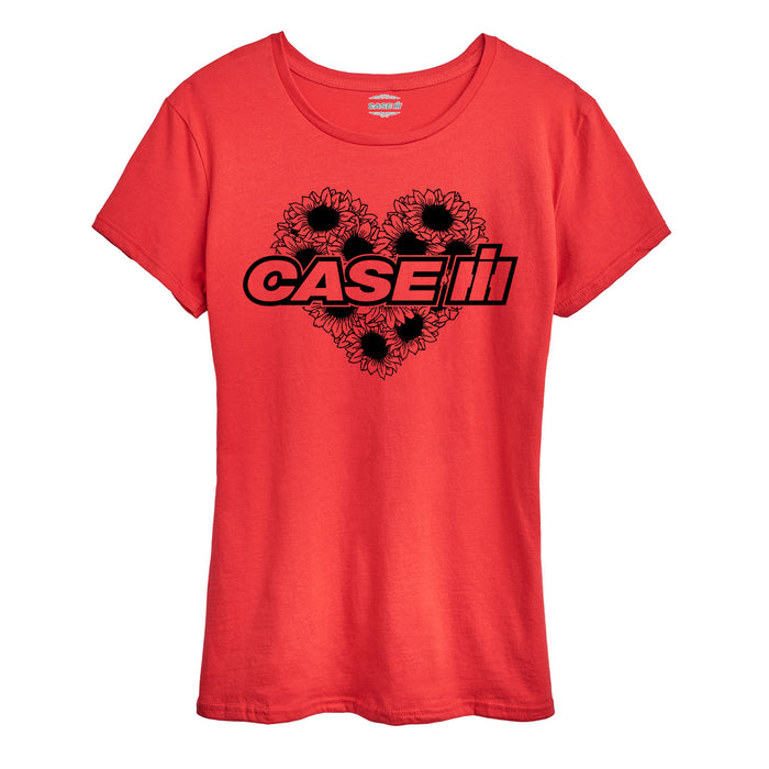 Case IH Sunflower Heart Womens Short Sleeve Classic Fit Tee