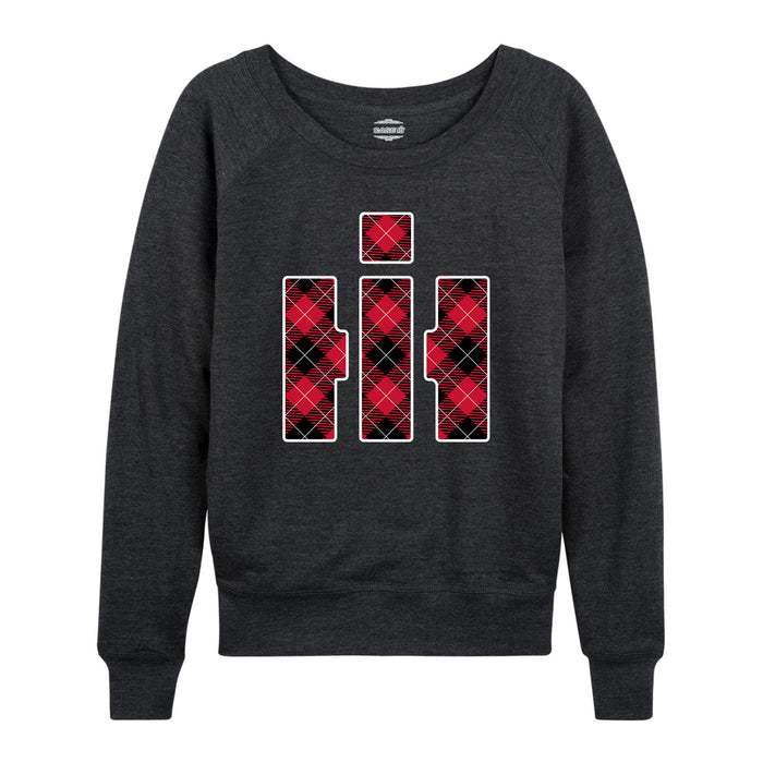 IH Logo Buffalo Plaid Womens French Terry Pullover