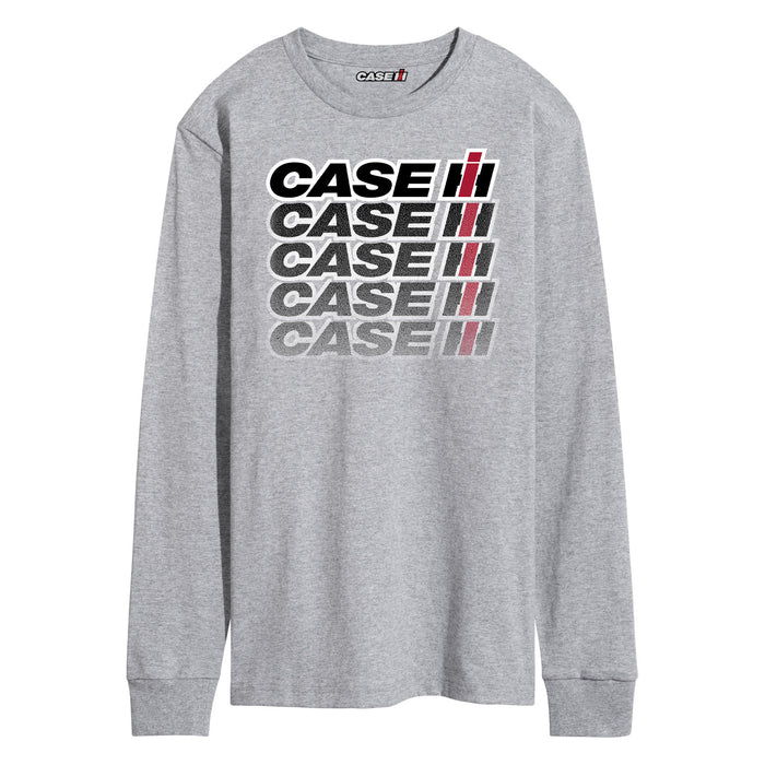 Case IH Logo Repeat Fade Mens Long Sleeve Tee