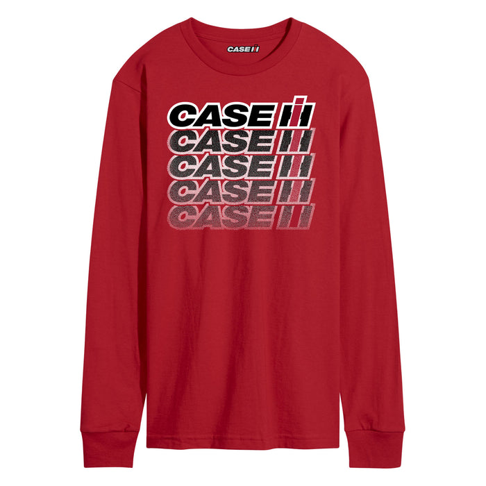 Case IH Logo Repeat Fade Mens Long Sleeve Tee