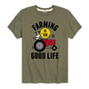 Farming Is The Good Life Kids Short Sleeve Tee