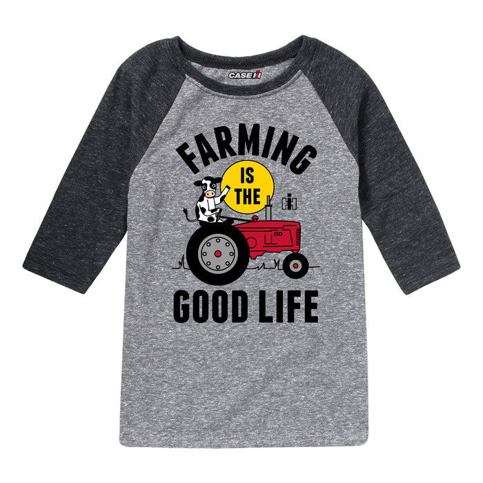 Farming Is The Good Life Kids Raglan