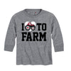 I Love To Farm Kids Long Sleeve Tee