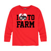 I Love To Farm Kids Long Sleeve Tee