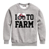 I Love To Farm Kids Crew Fleece