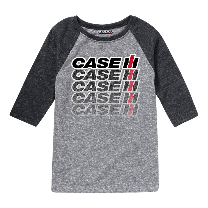Case IH Logo Repeat Fade Boys Raglan