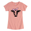 Case IH Gingham Cow Bandana Girls Short Sleeve Tee