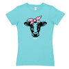 Case IH Gingham Cow Bandana Girls Short Sleeve Tee