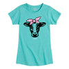 Case IH Gingham Cow Bandana Girls Short Sleeve Tee