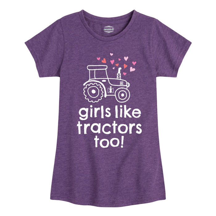 IH Girls Like Tractors Too Girls Short Sleeve Tee