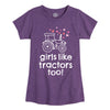 IH Girls Like Tractors Too Girls Short Sleeve Tee