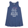 Girls Like Tractors Too Kids Aline Dress