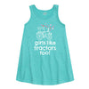 Girls Like Tractors Too Kids Aline Dress
